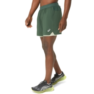 MEN'S ROAD 2-N-1 5IN SHORT | Rain Forest/Dried Leaf Green | Shorts | ASICS