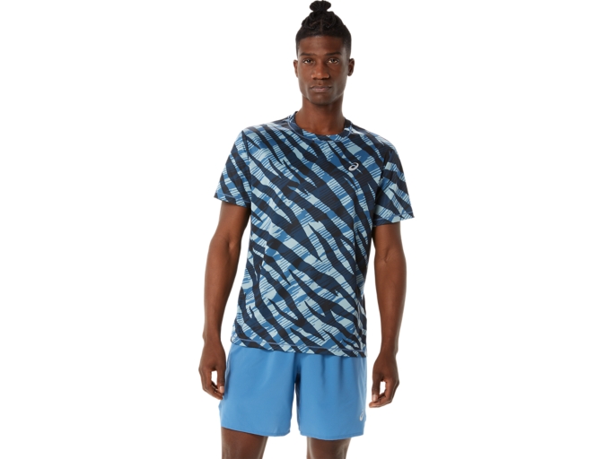 MEN'S WILD CAMO SHORT SLEEVE TOP | Azure/Performance Black
