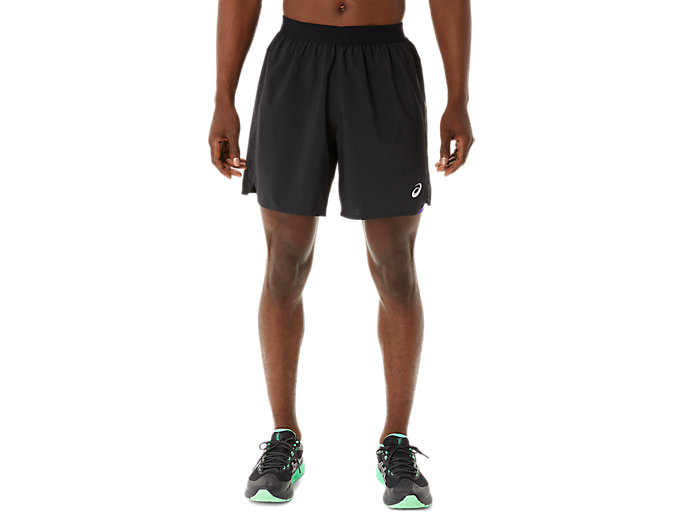 Image 1 of 8 of Men's Performance Black/Grape Jam ROAD 2-N 1 7IN SHORT Men's Sports Shorts