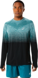 MEN'S SEAMLESS LONG SLEEVE TOP, Velvet Pine/Performance Black, Long Sleeve  Shirts