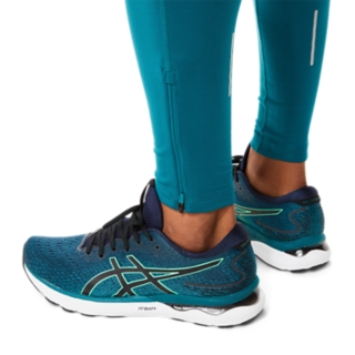 ASICS WINTER RUN TIGHT VERT PINE ET NOIR Collant Running