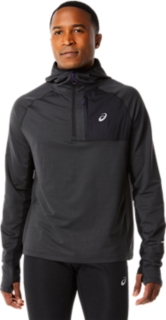 MEN S WINTER RUN LONG SLEEVE HOODIE Performance Black Heather