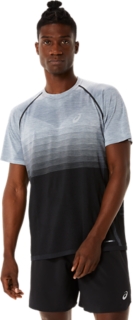 Men's SEAMLESS SS TOP, Performance Black/Carrier Grey, Short Sleeve Shirts