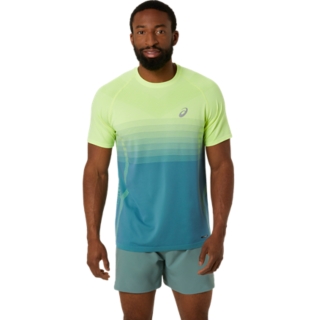 Asics yellow running shirt best sale