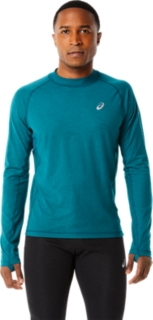 MEN'S WINTER RUN LONG SLEEVE TOP, Velvet Pine, Long Sleeve Shirts