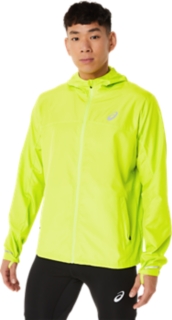 RUN HOOD JACKET Men Glow Yellow Men s Jackets Vests ASICS Outlet FI