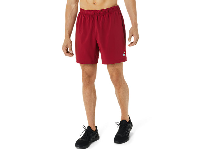 Image 1 of 9 of SPORT WOVEN 2-IN-1 SHORT color Burgundy