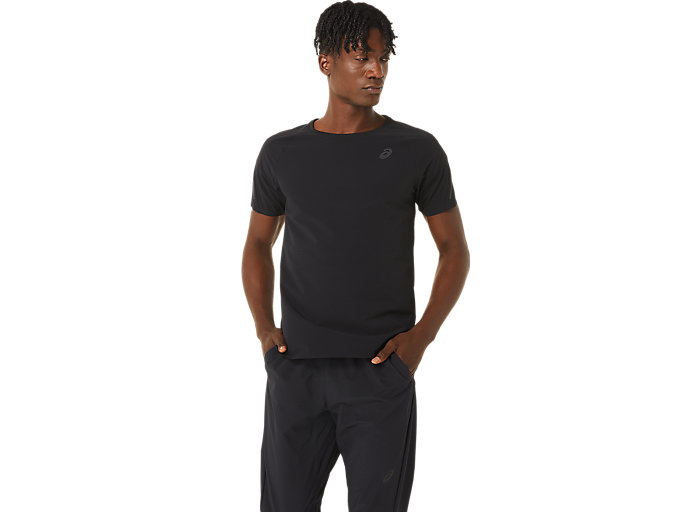 Image 1 of 11 of Men's パフォーマンスブラック ランニングMETARUN半袖シャツ メンズ Tシャツ・ポロシャツ