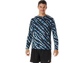 Alternative image view of WILD CAMO LONG SLEEVED TOP,  Azure/Performance Black