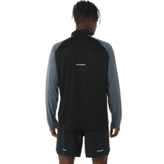 MEN\'S ICON Black/Carrier | Grey LONG ZIP Performance SLEEVE Sleeve 1/2 Long | ASICS Shirts 