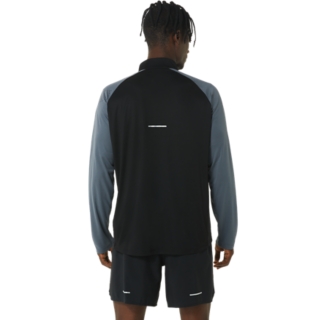 MEN'S ICON LONG SLEEVE 1/2 ZIP | Performance Black/Carrier Grey | Long  Sleeve Shirts | ASICS