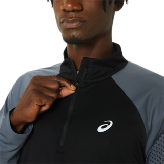 ICON | Shirts ASICS | LONG Performance Sleeve MEN\'S 1/2 | ZIP Black/Carrier Long Grey SLEEVE