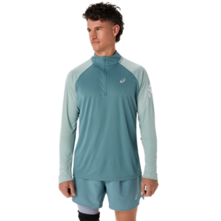 Men's ICON LONG SLEEVED 1/2 ZIP | Foggy Teal/Ocean Haze/Brilliant