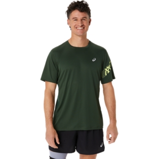 Men\'s ICON SS TOP | Rain Forest/Glow Yellow | Kurzarmshirts | ASICS Outlet  DE