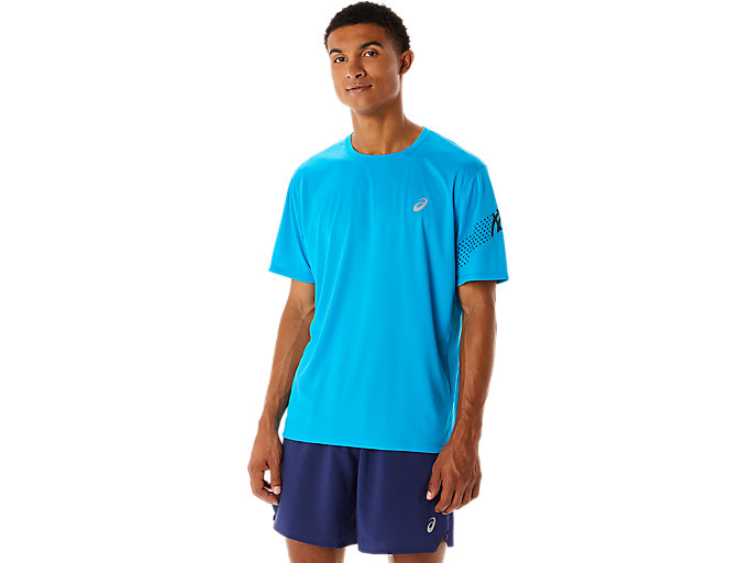 Image 1 of 7 of Men's Island Blue/Performance Black ICON SS TOP Men's Short Sleeve Tops