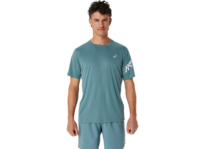 Image 1 of 5 of Men's Foggy Teal/Brilliant White ICON SS TOP Men's Short Sleeve Tops
