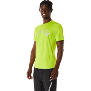 Men\'s LITE-SHOW SS UK Tops Outlet | TOP Short | ASICS | Lime Zest Sleeve