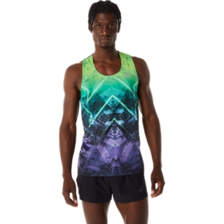 Men s MARATHON SINGLET Lime Zest Safety Yellow Amethyst