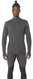 Mens long shop sleeve mock turtleneck