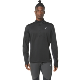 Men's WINTER RUN 1/2 ZIP MID LAYER | Performance Black/Graphite Grey ...