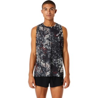 Men's ALL OVER PRINT SINGLET | Performance Black/Antique Red