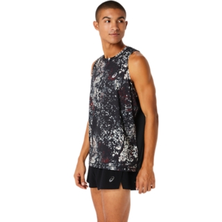 ALL OVER PRINT SINGLET PERFORMANCE BLACK/ANTIQUE RED