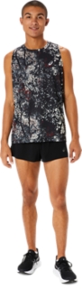 ALL OVER PRINT SINGLET PERFORMANCE BLACK/ANTIQUE RED