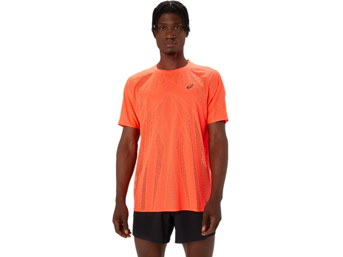 METARUN SHORT SLEEVE TOP | Sunrise Red | T-Shirts & Tops | ASICS