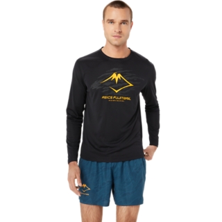 FUJITRAIL LOGO LONG SLEEVE TOP, Performance Black/Carbon/ Fellow Yellow, Long  Sleeve Shirts