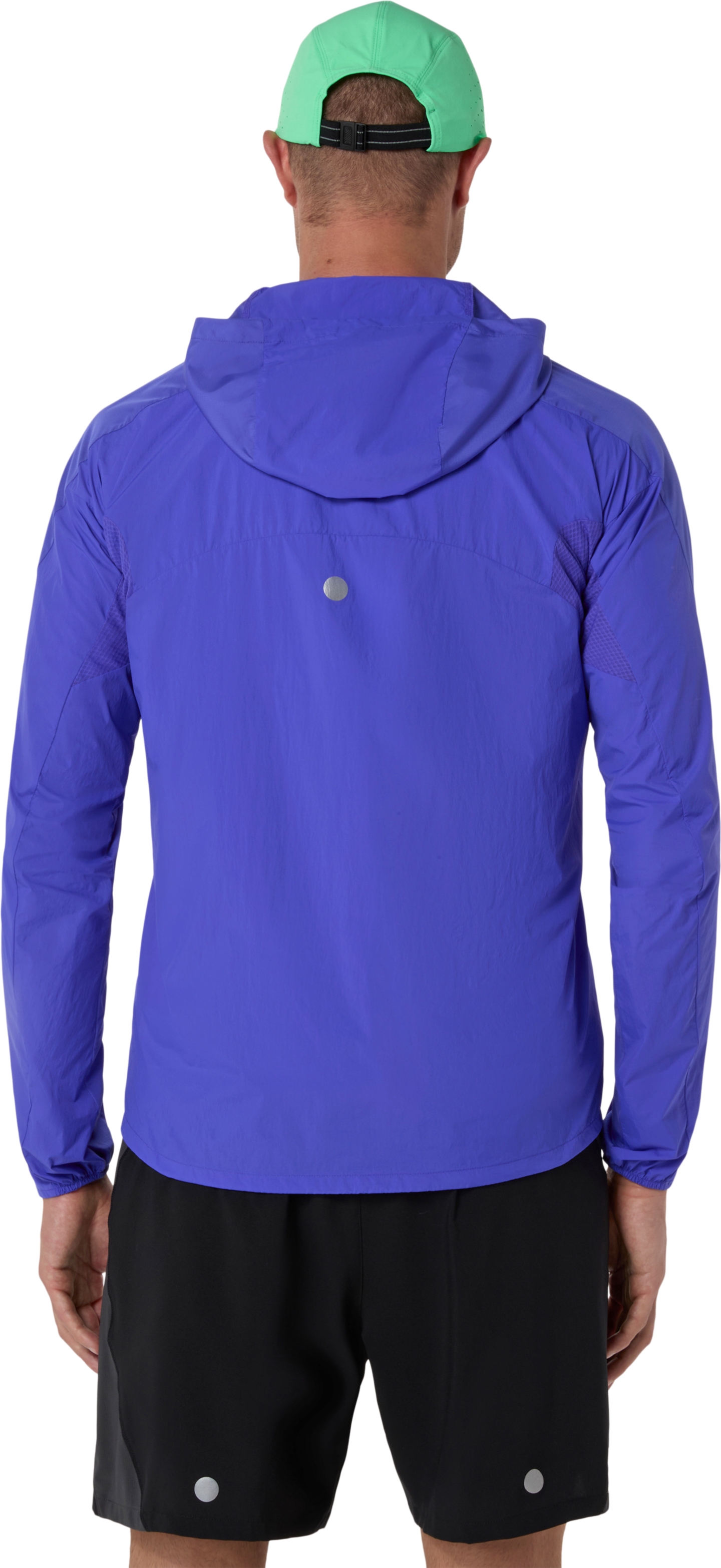 Мужская куртка ASICS Road Packable, цвет: Кобальтовый / Зелёный — фото 2