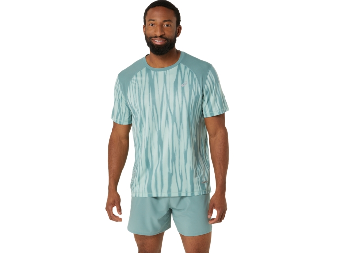 ROAD ALL OVER PRINT SHORT SLEEVE TOP | Light Celadon/Celadon
