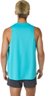 Image 2 of 5 of Men's ENERGY AQUA ASICS SILVER SINGLET Men Tops
