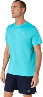 Image 3 of 5 of Men's ENERGY AQUA ASICS SILVER SS TOP Men Tops
