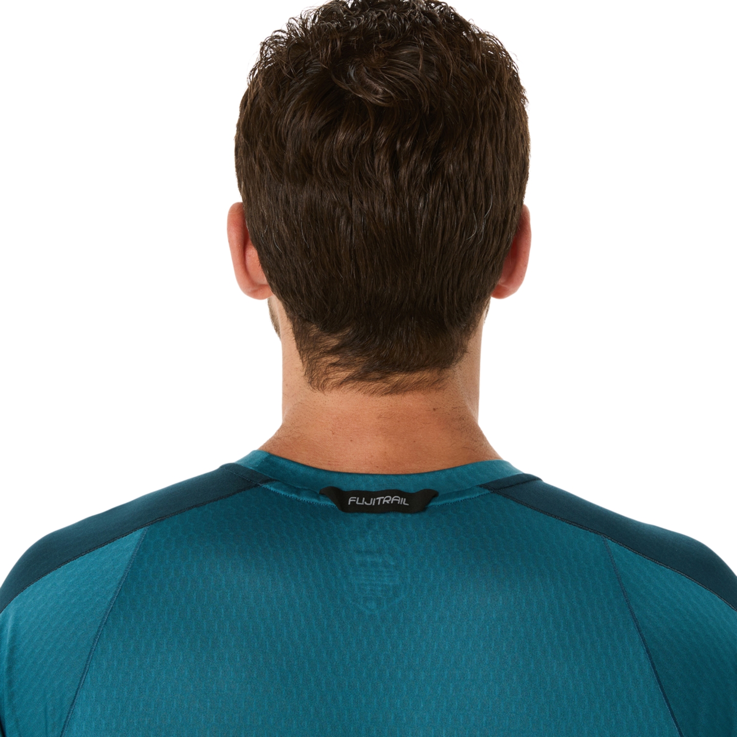 Мужской топ ASICS Fujitrail Elite Short Sleeve Top, цвет: Синий / Зелёный — фото 6