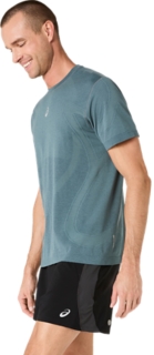 Image 3 of 7 of Men's FOGGY TEAL ROAD SEAMLESS SS TOP Men's Short Sleeve Shirts