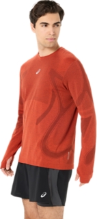 ROAD SEAMLESS LS TOP, Singed Red 3