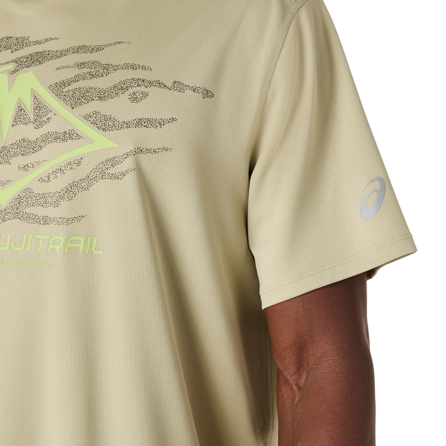 Мужской топ ASICS Fujitrail Logo Short Sleeve Top, цвет: Хаки — фото 5