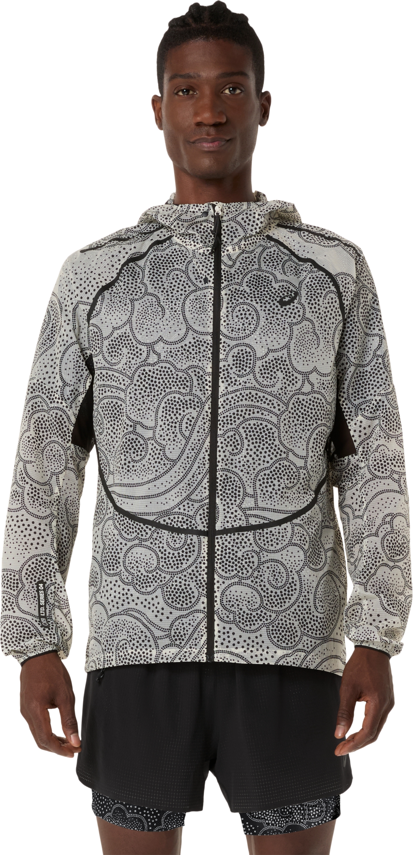 Мужская куртка ASICS Limited Series Wind Breaker, цвет: Чёрный / Кремовый — фото 1