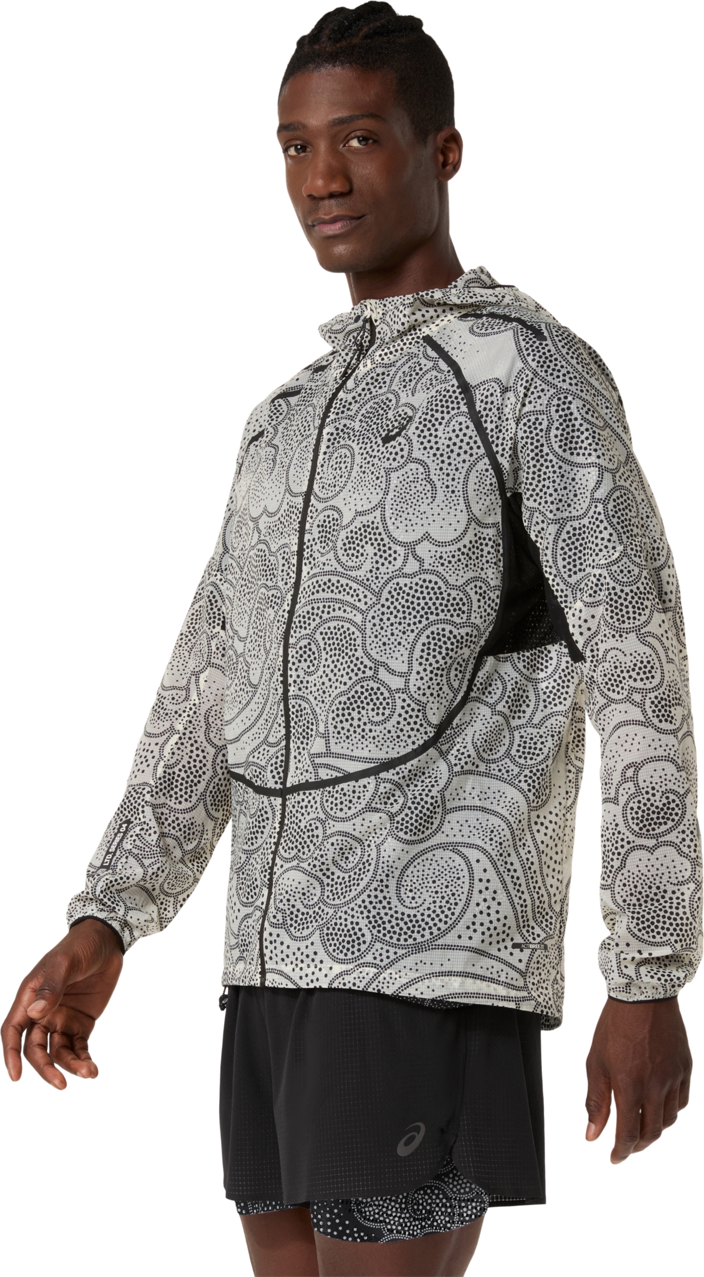 Мужская куртка ASICS Limited Series Wind Breaker, цвет: Чёрный / Кремовый — фото 2