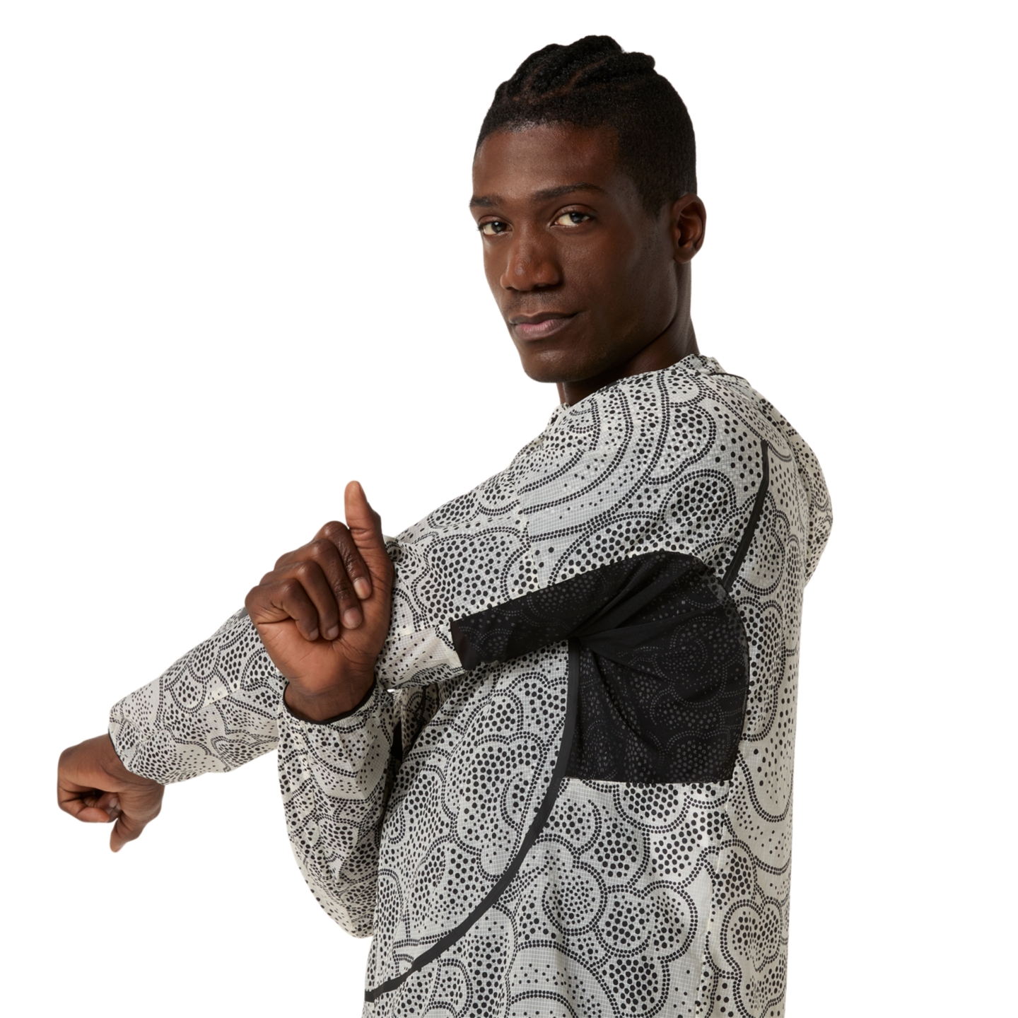Мужская куртка ASICS Limited Series Wind Breaker, цвет: Чёрный / Кремовый — фото 5