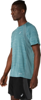 Image 3 of 7 of Men's FOGGY TEAL ROAD SS TOP Men's Short Sleeve Shirts