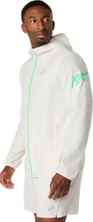 Image 3 of 11 of Men's CREAM/VITAL GREEN ICON JACKET Jackets