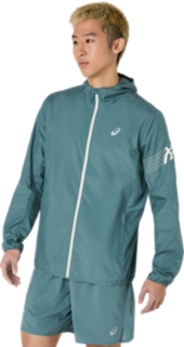 Image 3 of 10 of Men's FOGGY TEAL ICON JACKET Men Jacket and Hoodies