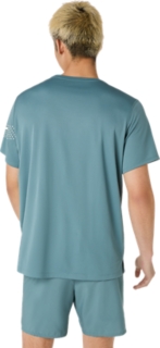 Image 2 of 6 of Men's FOGGY TEAL ICON SS TOP Men's Short Sleeve Shirts