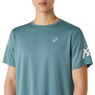 Image 4 of 6 of Men's FOGGY TEAL ICON SS TOP Men's Short Sleeve Shirts