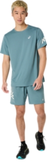 Image 6 of 6 of Men's FOGGY TEAL ICON SS TOP Men's Short Sleeve Shirts