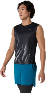 ランニンググラフィックスリーブレスシャツ, パフォーマンスブラック 3