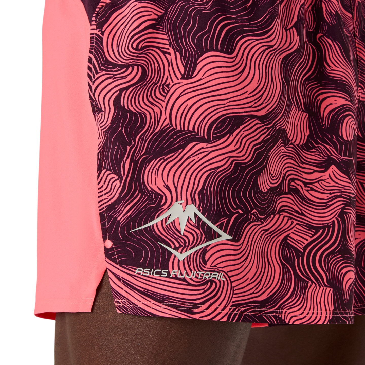Мужские шорты ASICS Fujitrail All Over Print 5IN Short, цвет: Коралловый / Баклажановый — фото 4