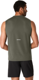 Image 2 of 6 of Men's MANTLE GREEN MESH SLEEVELESS TOP Men's Tank Tops