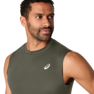 Image 4 of 6 of Men's MANTLE GREEN MESH SLEEVELESS TOP Men's Tank Tops